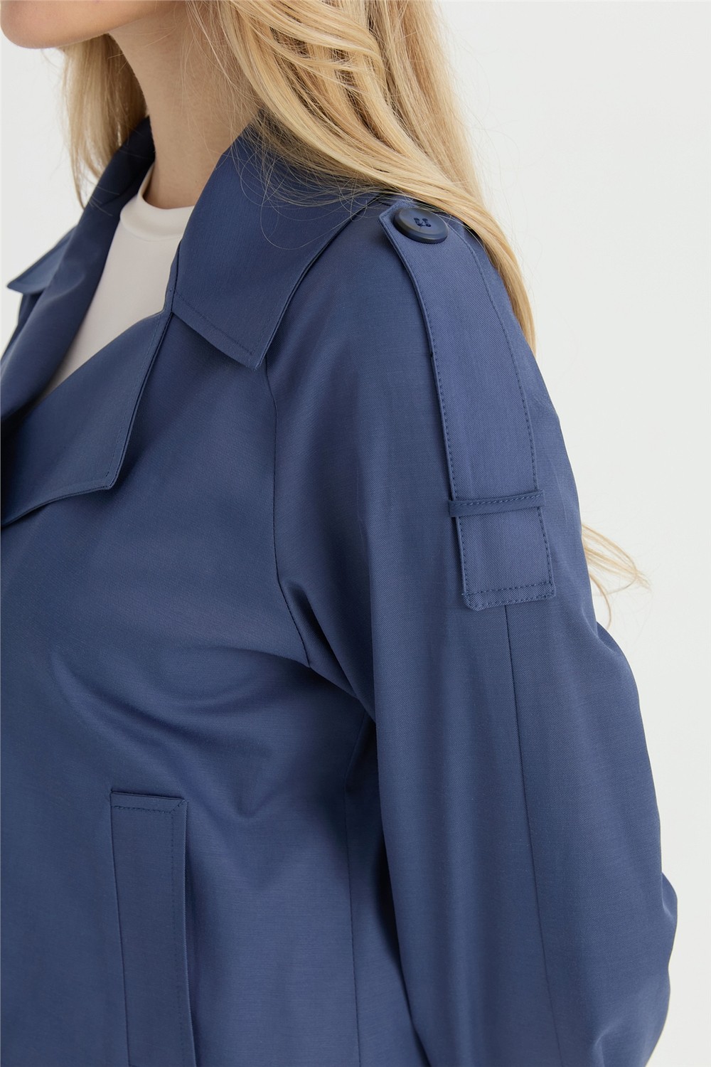 Esswaap Liora Trençkot Indigo görsel 5