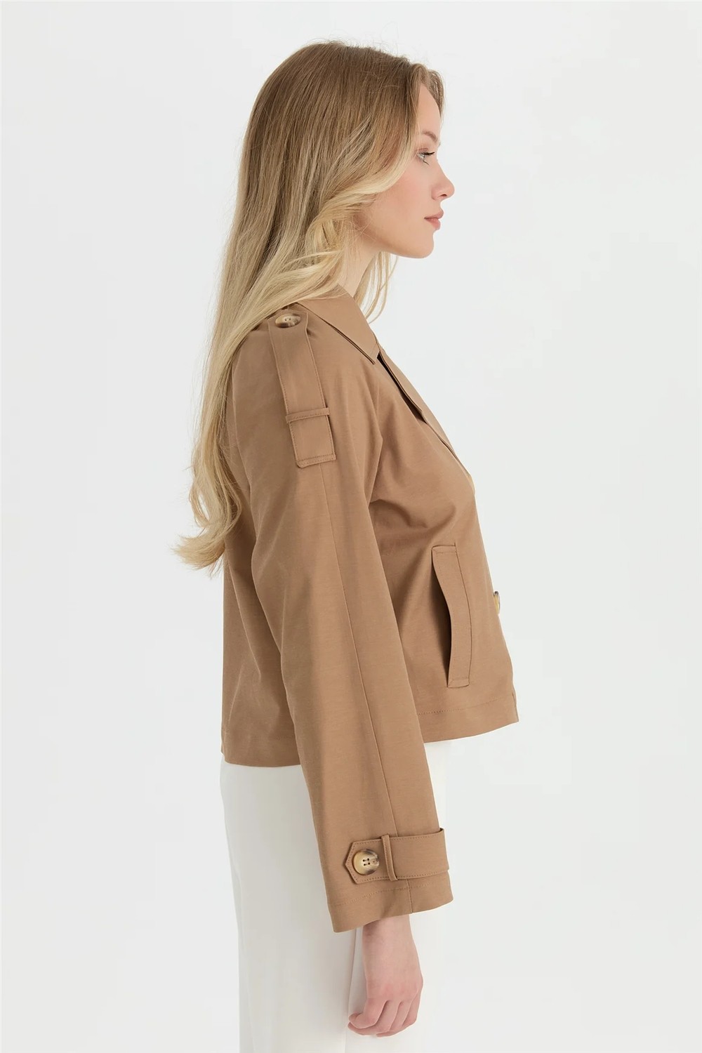 Esswaap Liora Trençkot Camel görsel 4