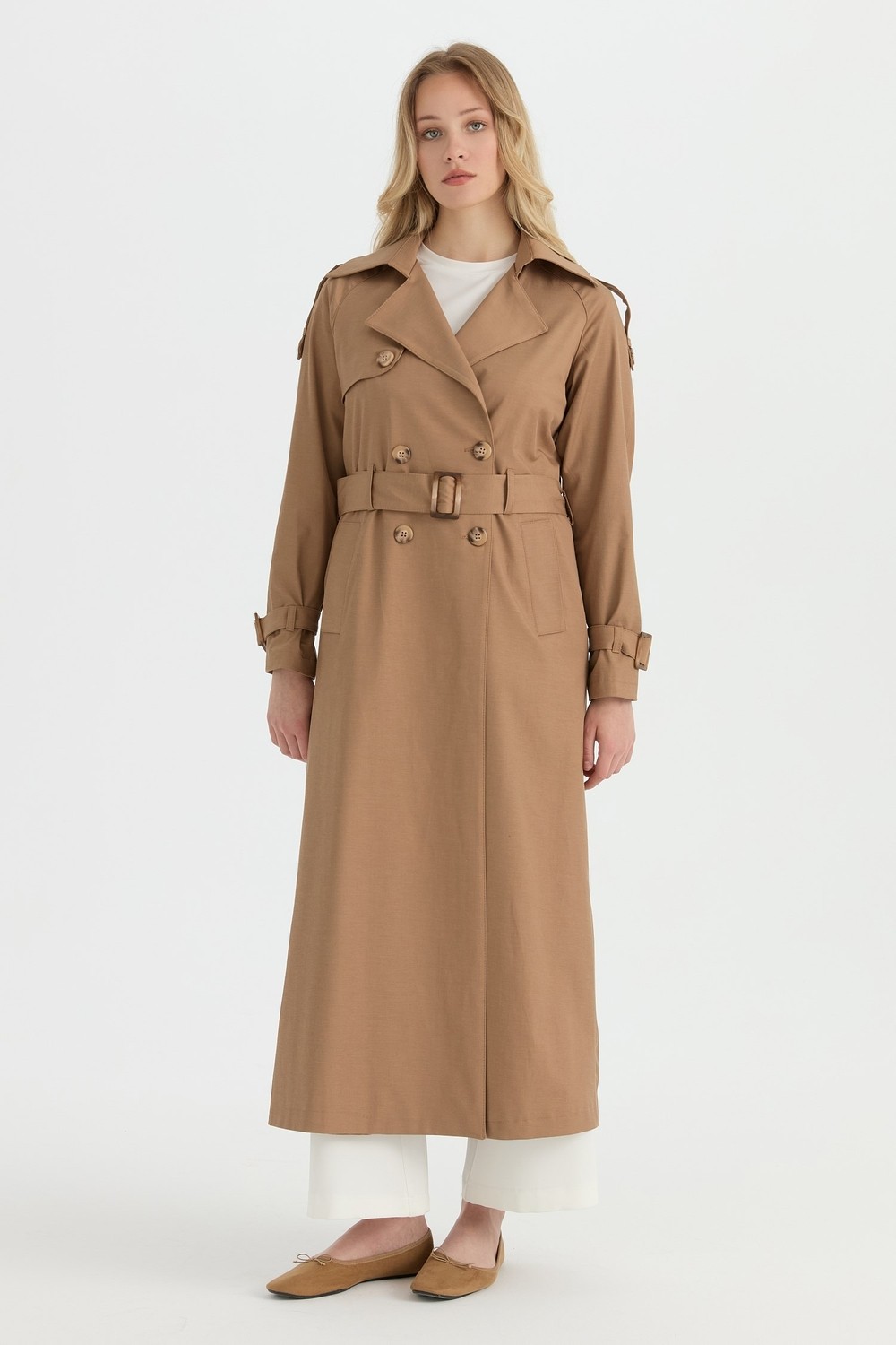 Esswaap Trençkot Camel görsel 2
