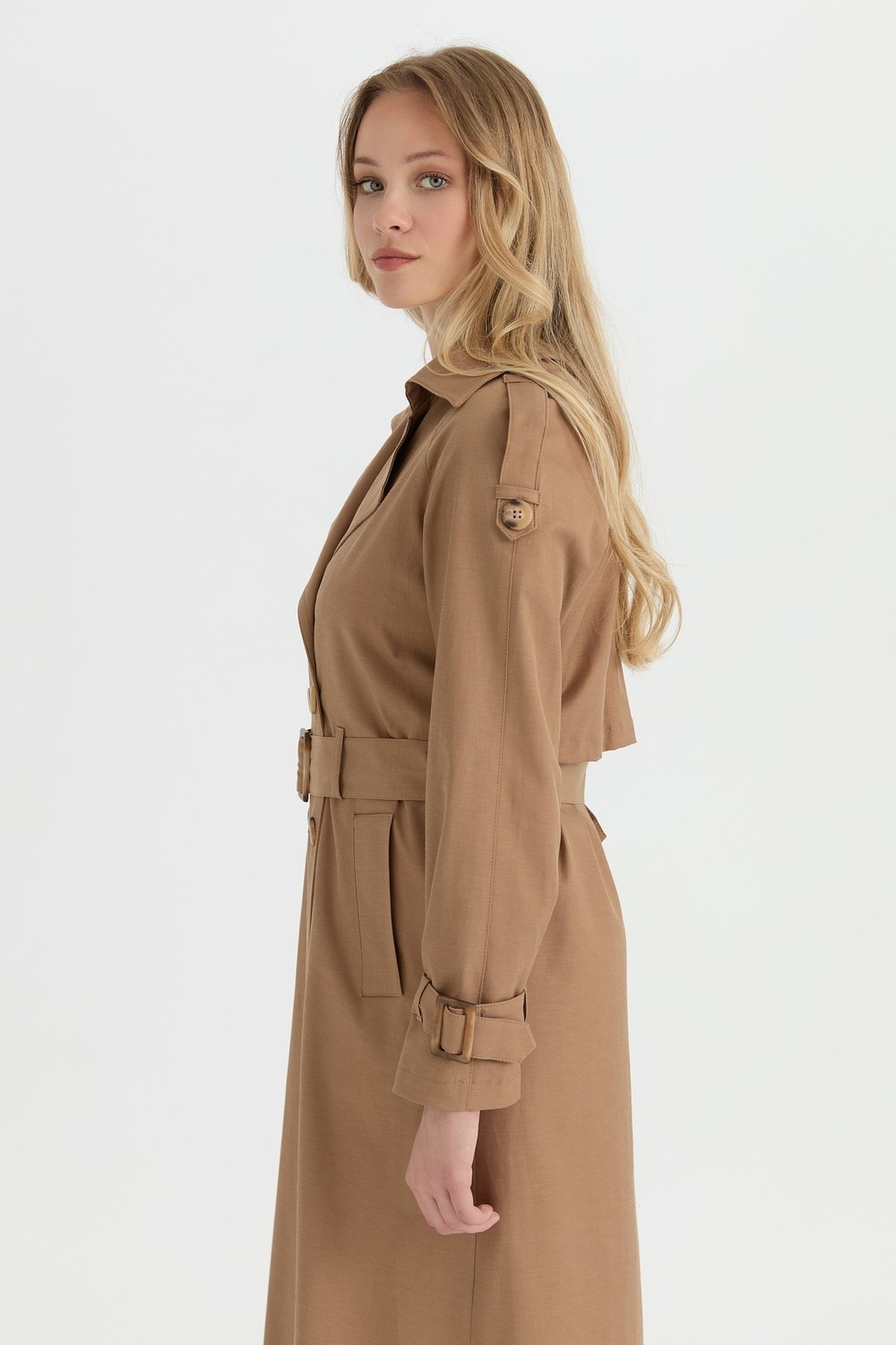 Esswaap Trençkot Camel görsel 4