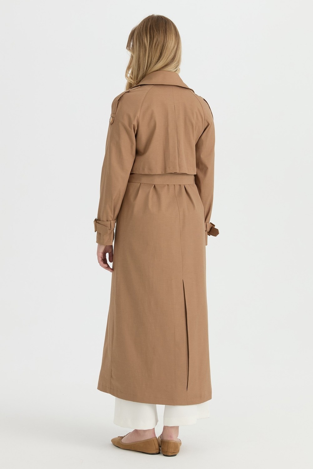 Esswaap Trençkot Camel görsel 6