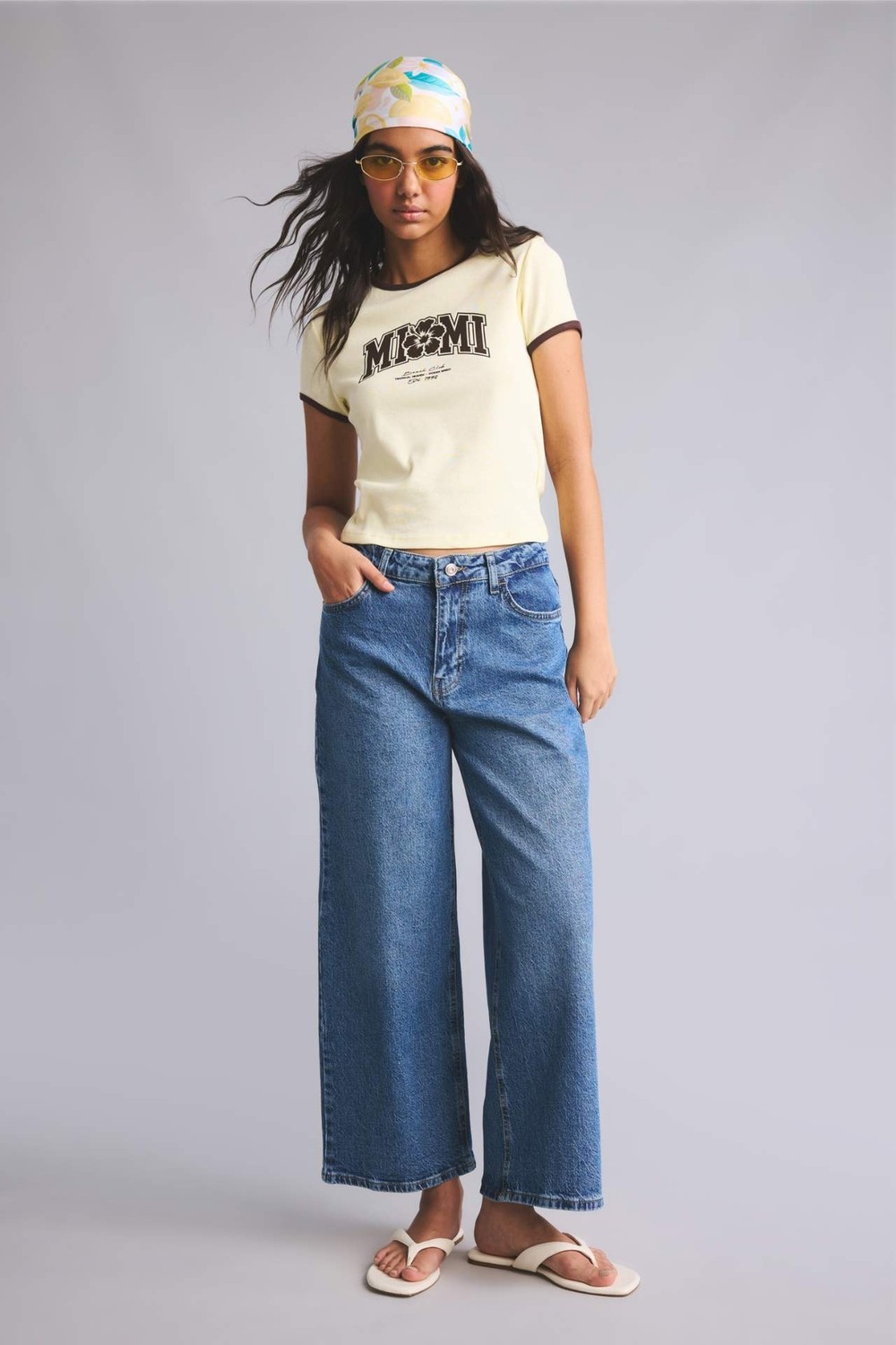 DeFacto Culotte Fit Geniş Paça Yüksek Bel Mavi Pantolon H7624AX26AU