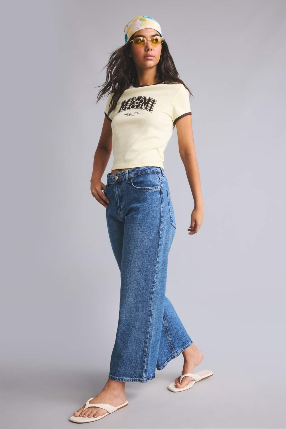 DeFacto Culotte Fit Geniş Paça Yüksek Bel Mavi Pantolon H7624AX26AU görsel 2
