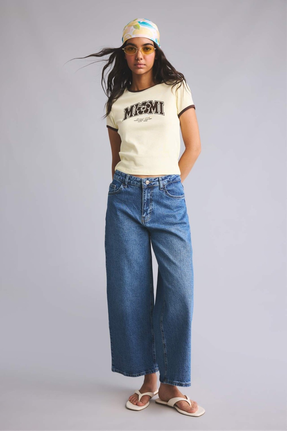 DeFacto Culotte Fit Geniş Paça Yüksek Bel Mavi Pantolon H7624AX26AU görsel 3