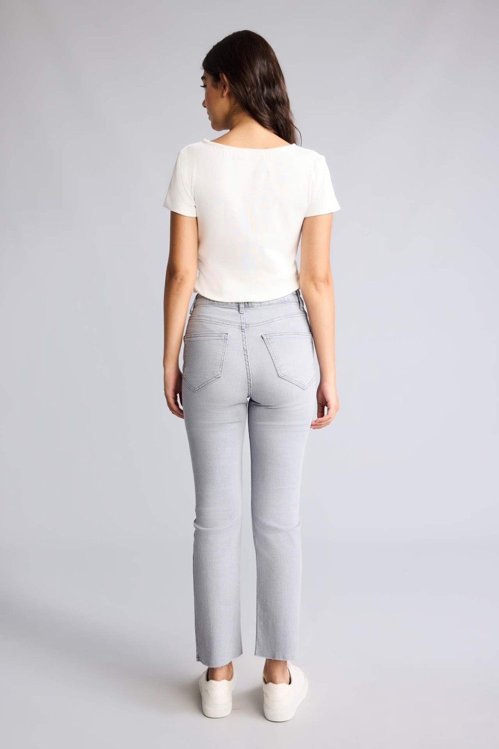 DeFacto Crop Flare Fit Yüksek Bel Gri Jean Pantolon I1912AX26AU görsel 5