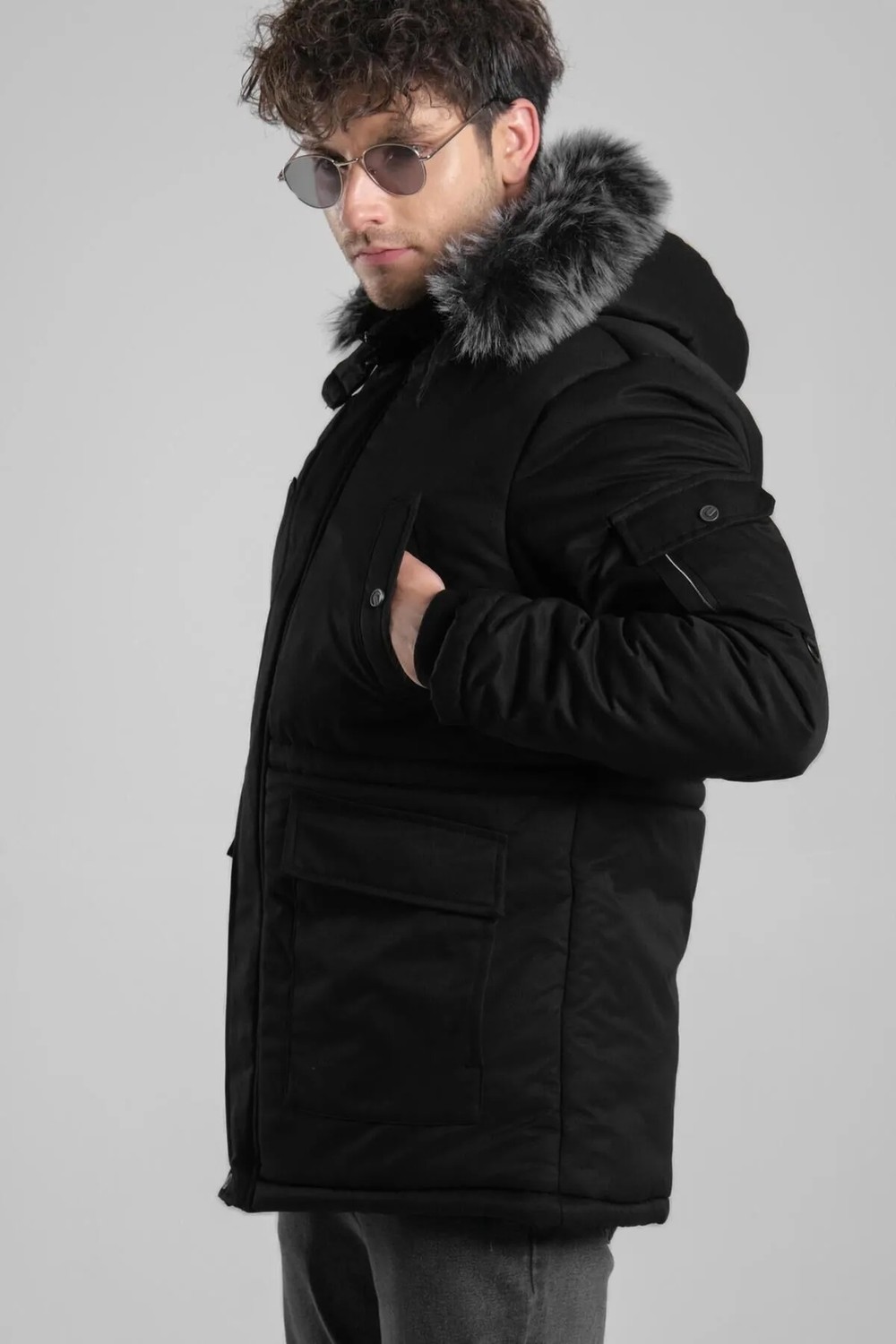 Stil Kombin Içi Kürklü Kaban Mont Bl 1506 görsel 6