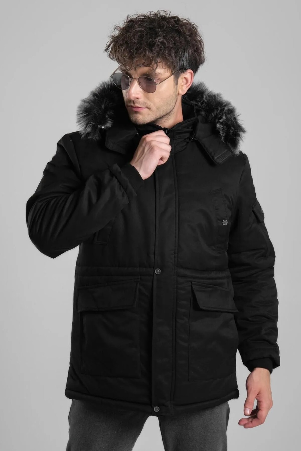 Stil Kombin Içi Kürklü Kaban Mont Bl 1506 görsel 7