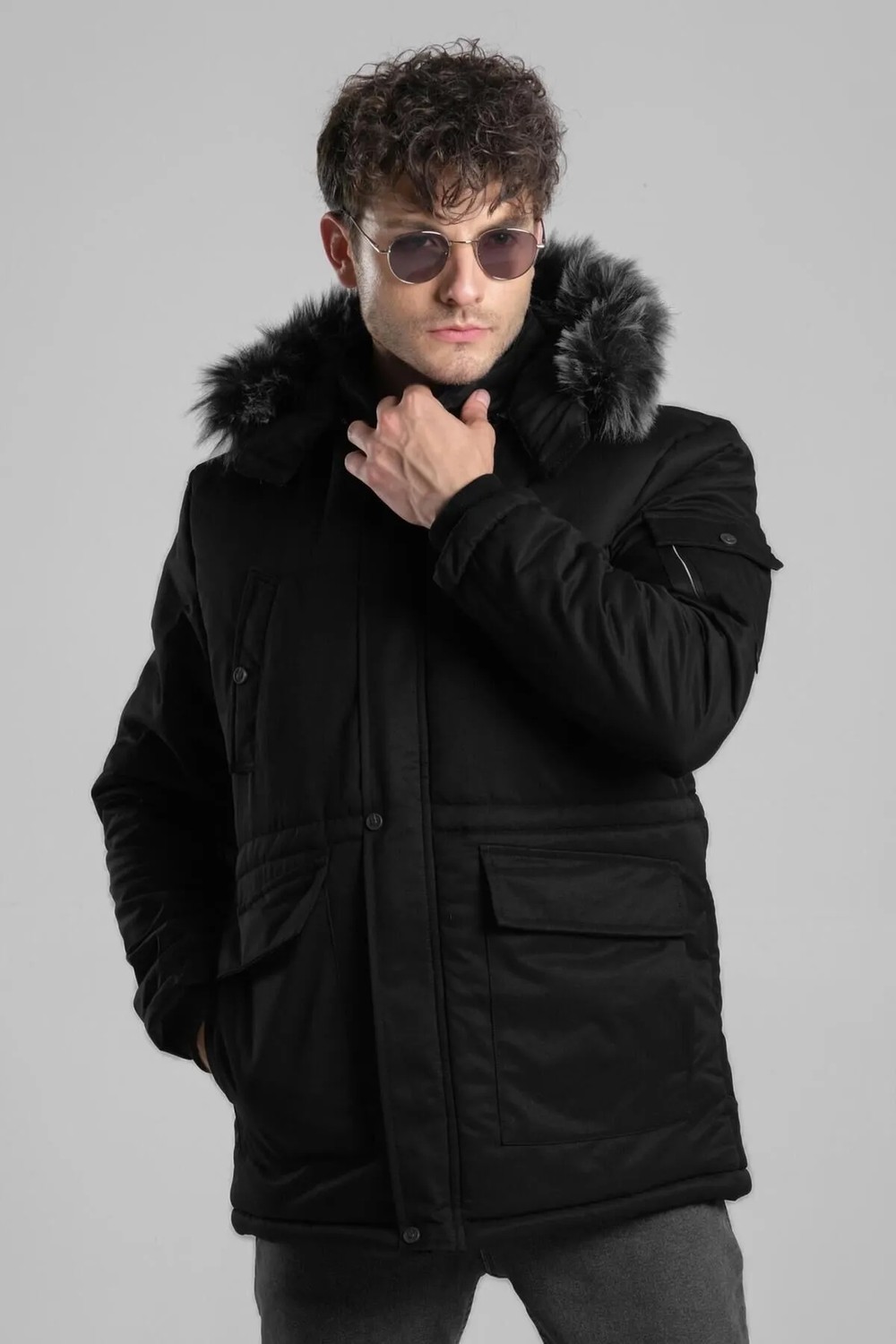 Stil Kombin Içi Kürklü Kaban Mont Bl 1506 görsel 8