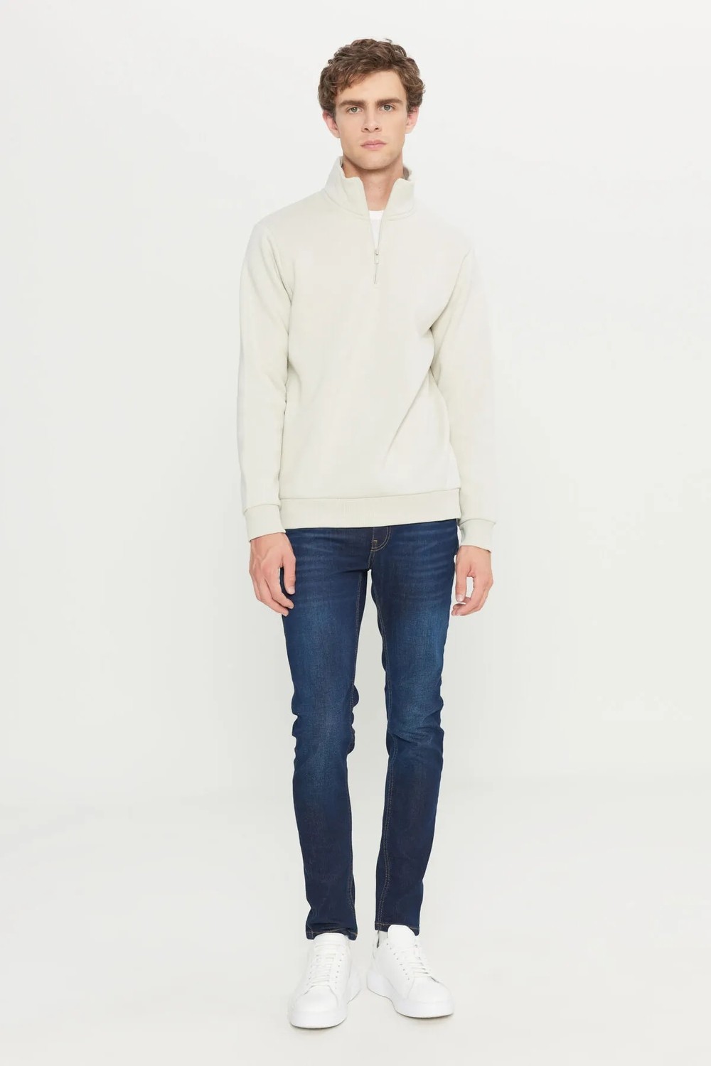 Altınyıldız Classics Standart Fit Normal Kesim Içi Polarlı Bato Yaka Pamuklu Sweatshirt görsel 7
