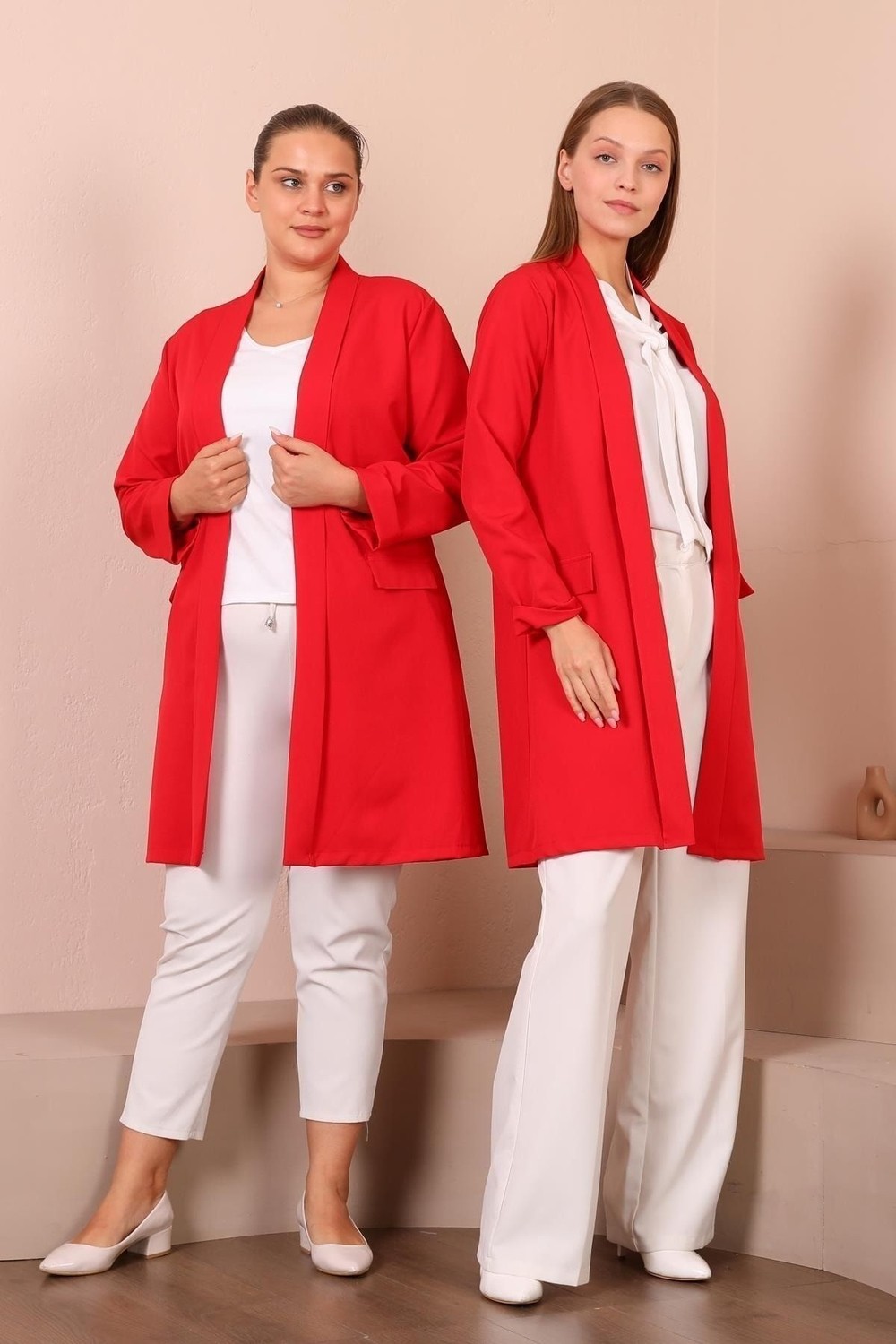 FERACE Blazer Buyuk Beden Kadin Ceket Tesettur Giyim Blazer Ceket görsel 6