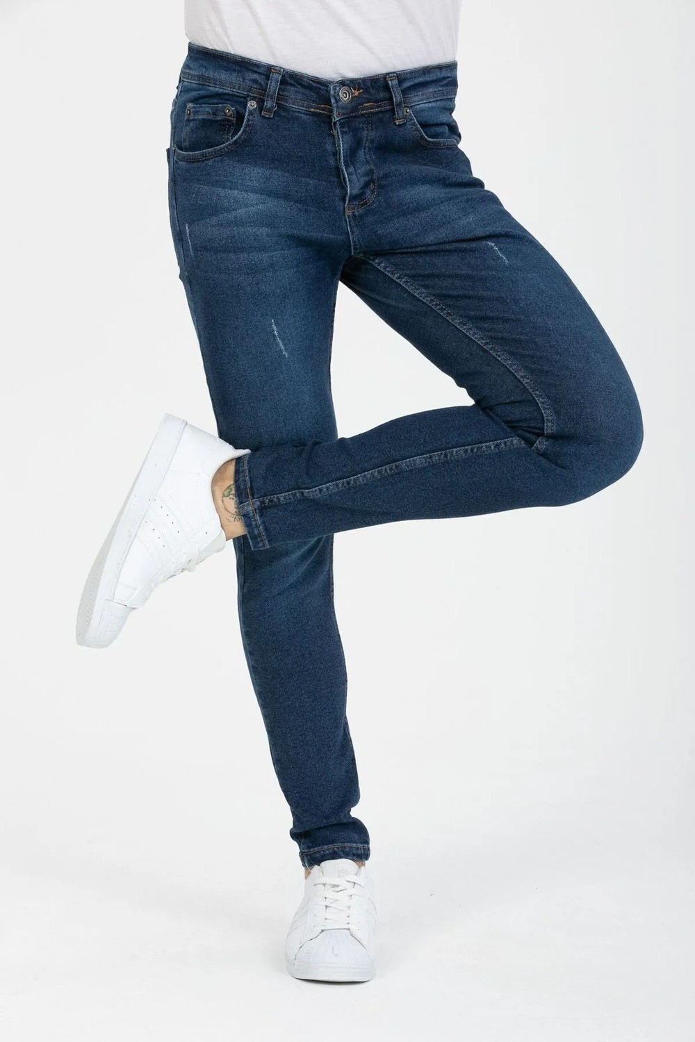 OneZero Erkek Yeşil Destroy Skinny Fit Jeans