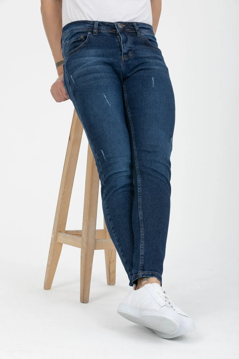 OneZero Erkek Yeşil Destroy Skinny Fit Jeans görsel 3
