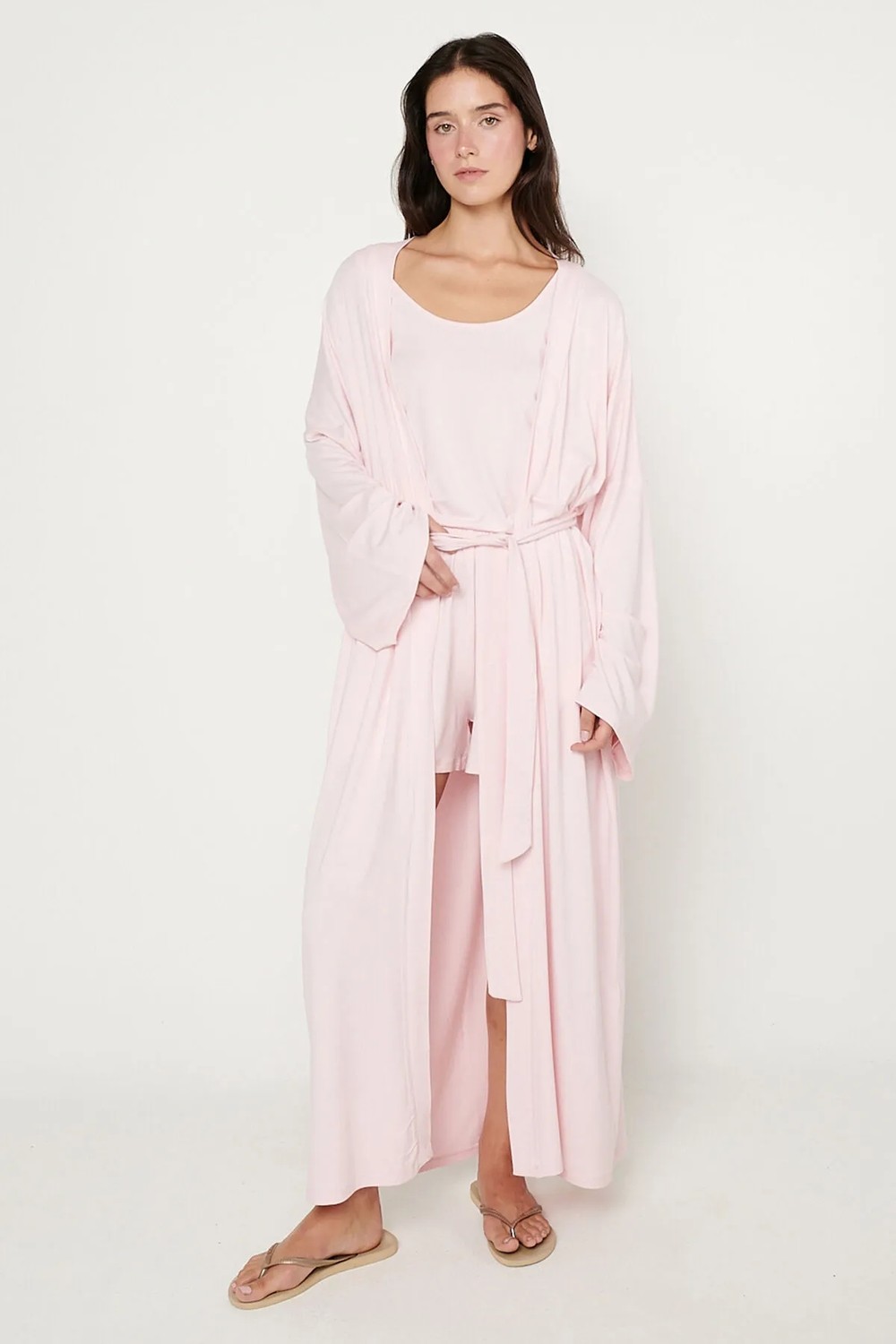 Altınyıldız Classics Kadın Beyaz Esnek Kimono Premium Viskon Yumuşak Dokulu Rahat Standart Fit Şal Yaka görsel 3