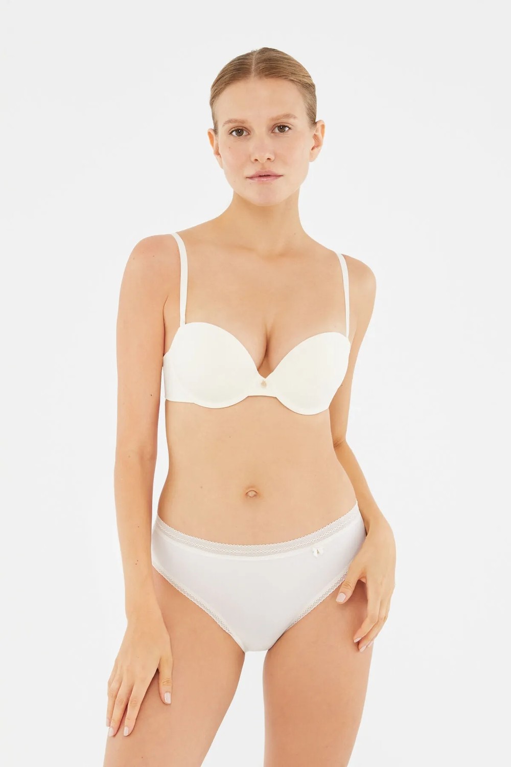 Dagi Ekru 1080KC Lily Straplez Push-Up Destekli Sütyen görsel 5