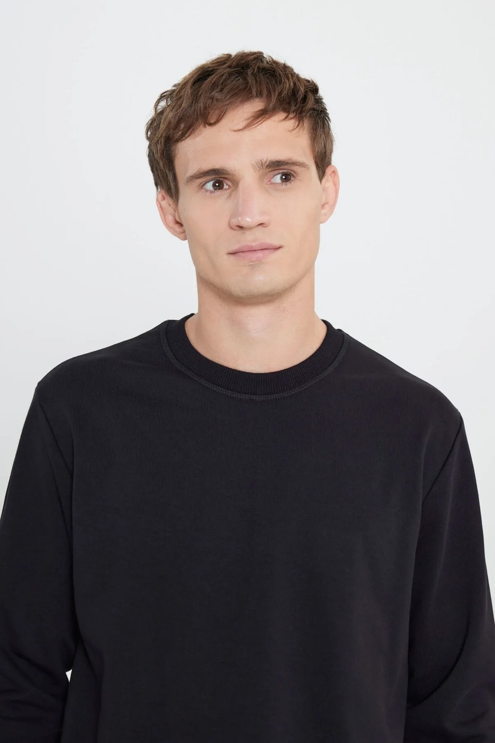 Altınyıldız Classics Erkek Siyah Standart Fit Normal Kesim Içi Polarlı 3 Iplik Bisiklet Yaka Pamuklu Sweatshirt görsel 3