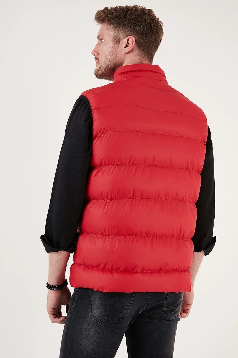 Buratti Slim Fit Suya ve Rüzgara Dayanıklı Dik Yaka Şişme Yelek Erkek Yelek 649008 görsel 6