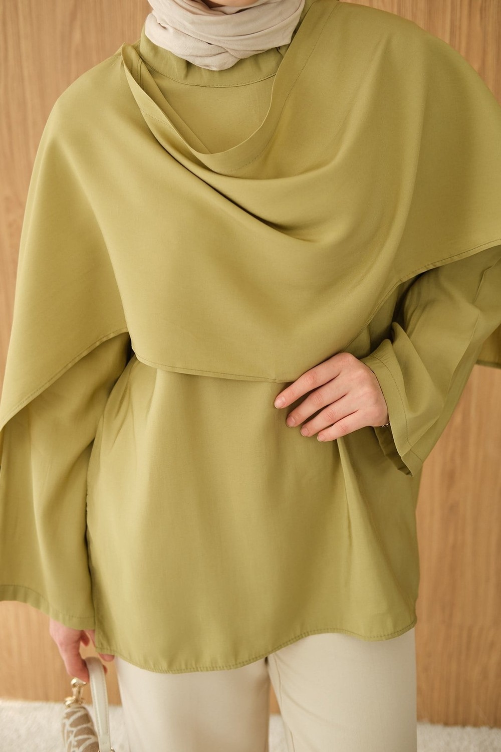 Miraydin Butik Kadın Şal Detay Bel Bağlamalı Bluz M61406 - Siyah görsel 7