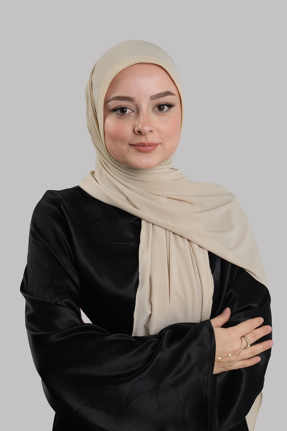 Hürrem Bone Gül Kurusu Pratik Hazır Geçmeli Şal Sandy Önü Süngerli 2412_18 görsel 4