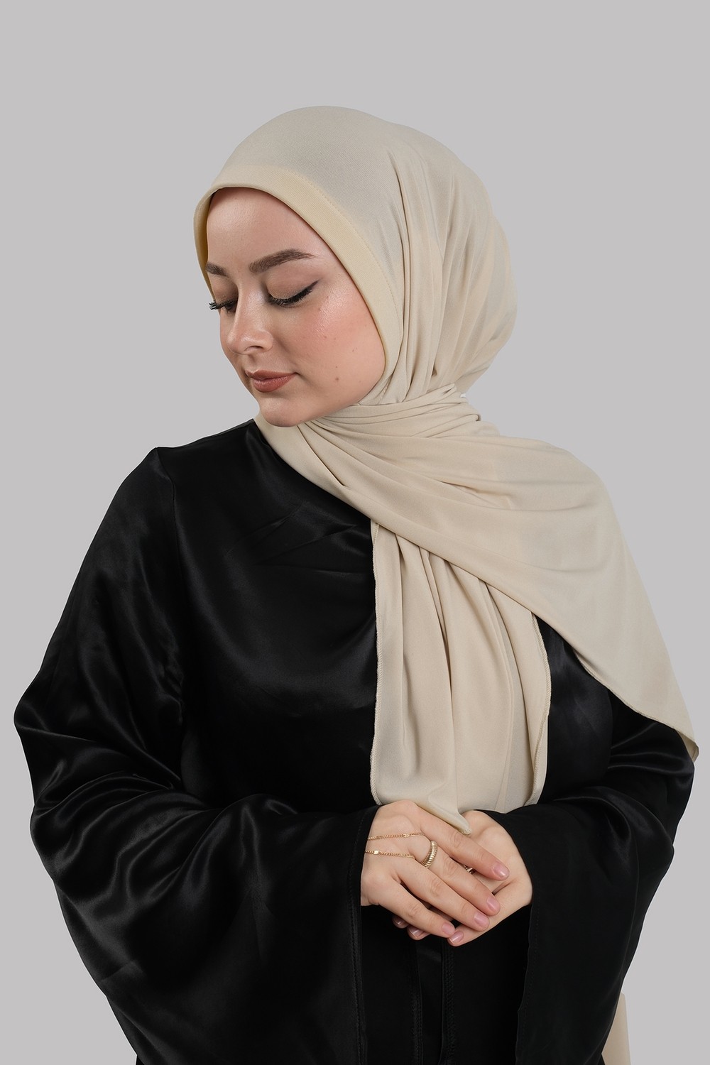 Hürrem Bone Gül Kurusu Pratik Hazır Geçmeli Şal Sandy Önü Süngerli 2412_18 görsel 5