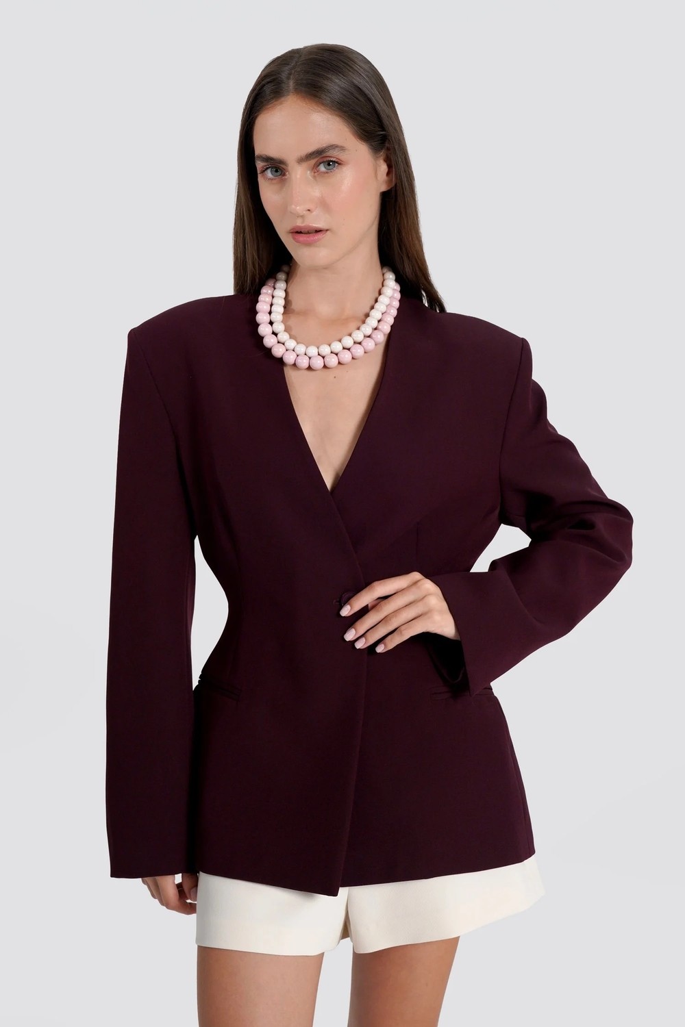Thalure Kadın Siyah Yakasız Blazer