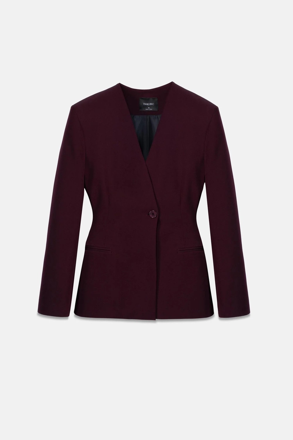 Thalure Kadın Siyah Yakasız Blazer görsel 6