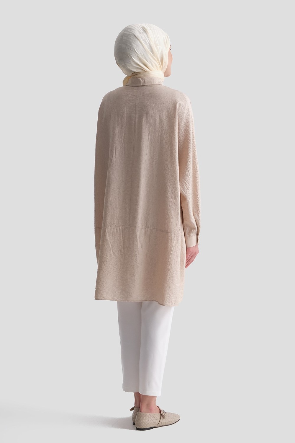 Armine Rayon Karışımlı Tunik Bej görsel 6