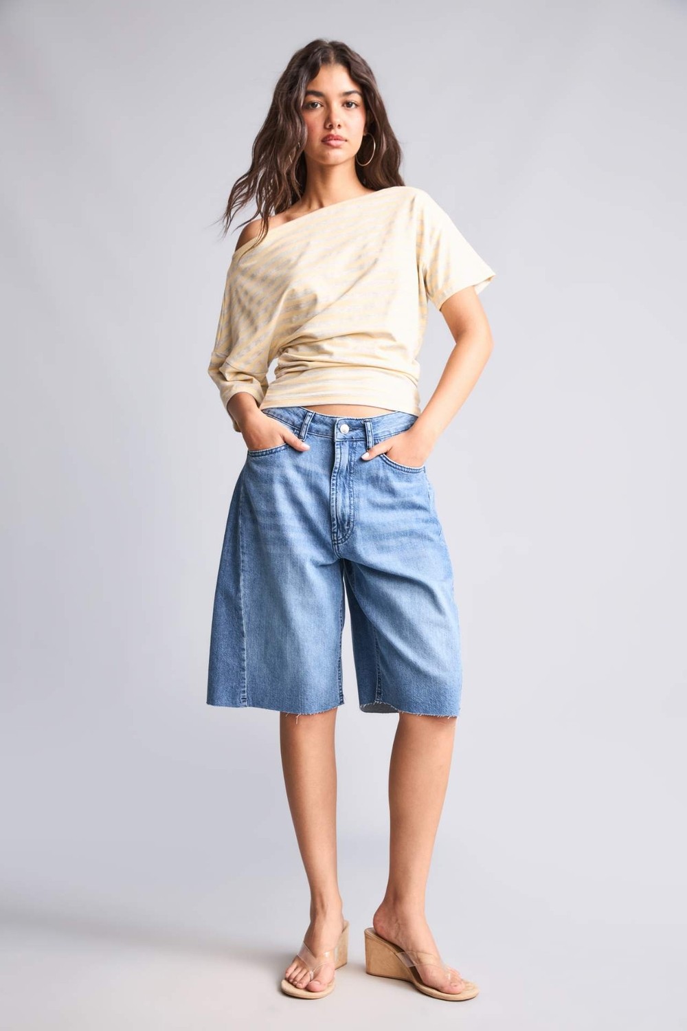 DeFacto Loose Fit Omzu Açık Tişört H7187AX26SM görsel 8