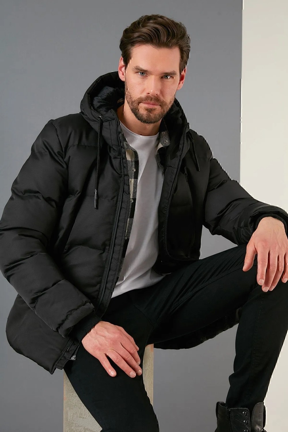 Buratti Kapüşonlu Suya Ve Rüzgara Dayanıklı Soğuk Geçirmez Slim Fit Mont Erkek Mont 5717101 görsel 6