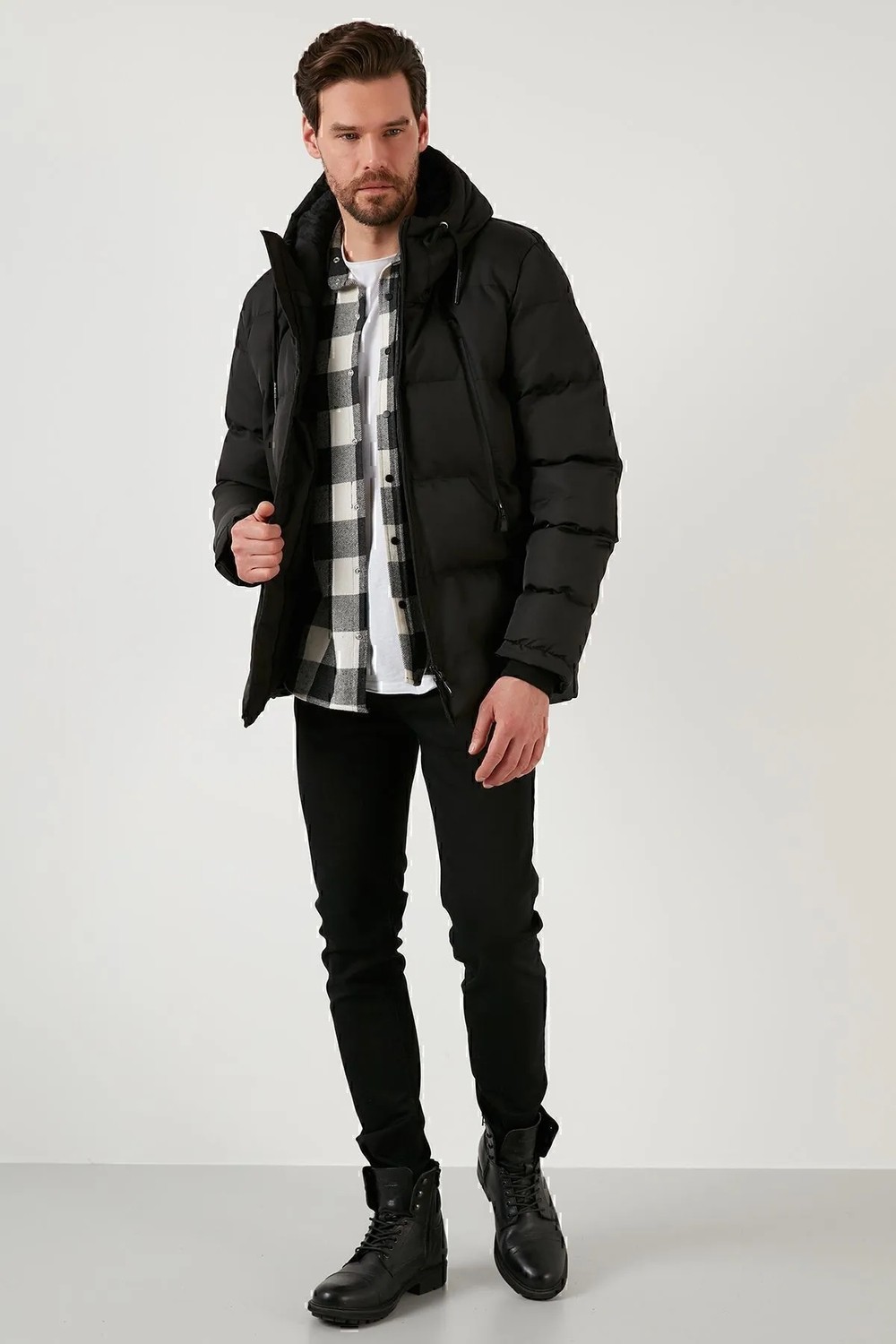 Buratti Kapüşonlu Suya Ve Rüzgara Dayanıklı Soğuk Geçirmez Slim Fit Mont Erkek Mont 5717101 görsel 8