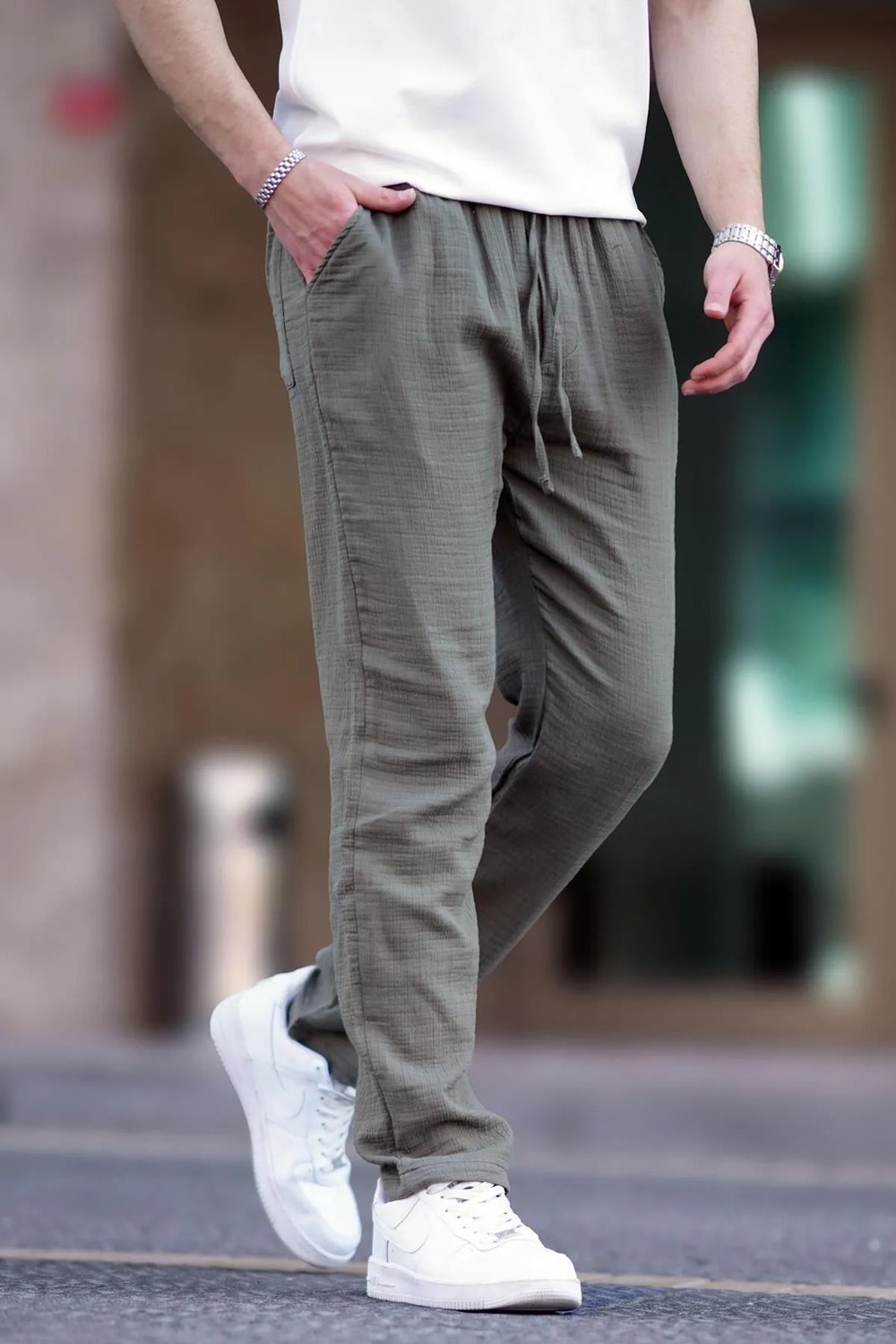 Madmext Siyah Müslin Kumaş Erkek Basic Pantolon 6507 görsel 8