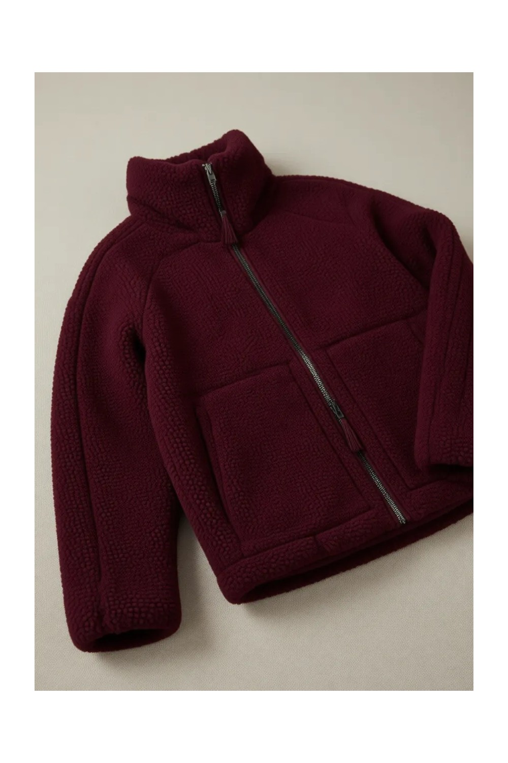 Madmext Kadın Füme Peluş Mont Uzun Kol Fermuarlı Yaka Cepli Çok Kalın Model MG1966 görsel 8