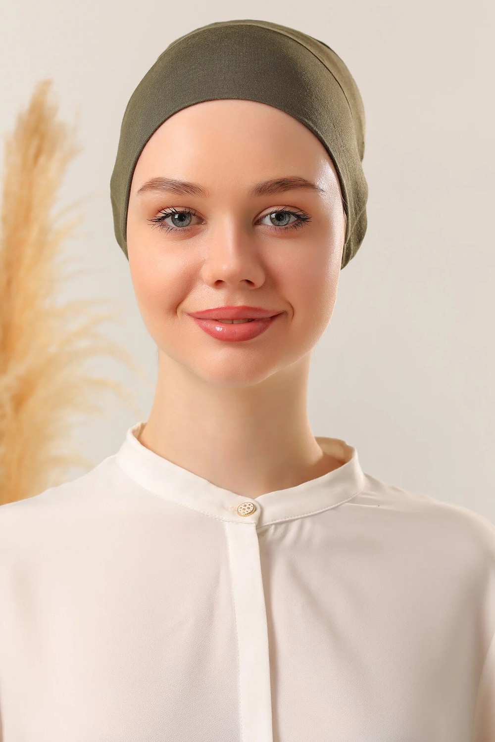 Melodi Scarf Tesettür Silikonlu Kaymaz Bone - Likralı Bağlamalı Bone - Sıkmayan Rahat Nefes Alan Kumaş Beyaz görsel 6