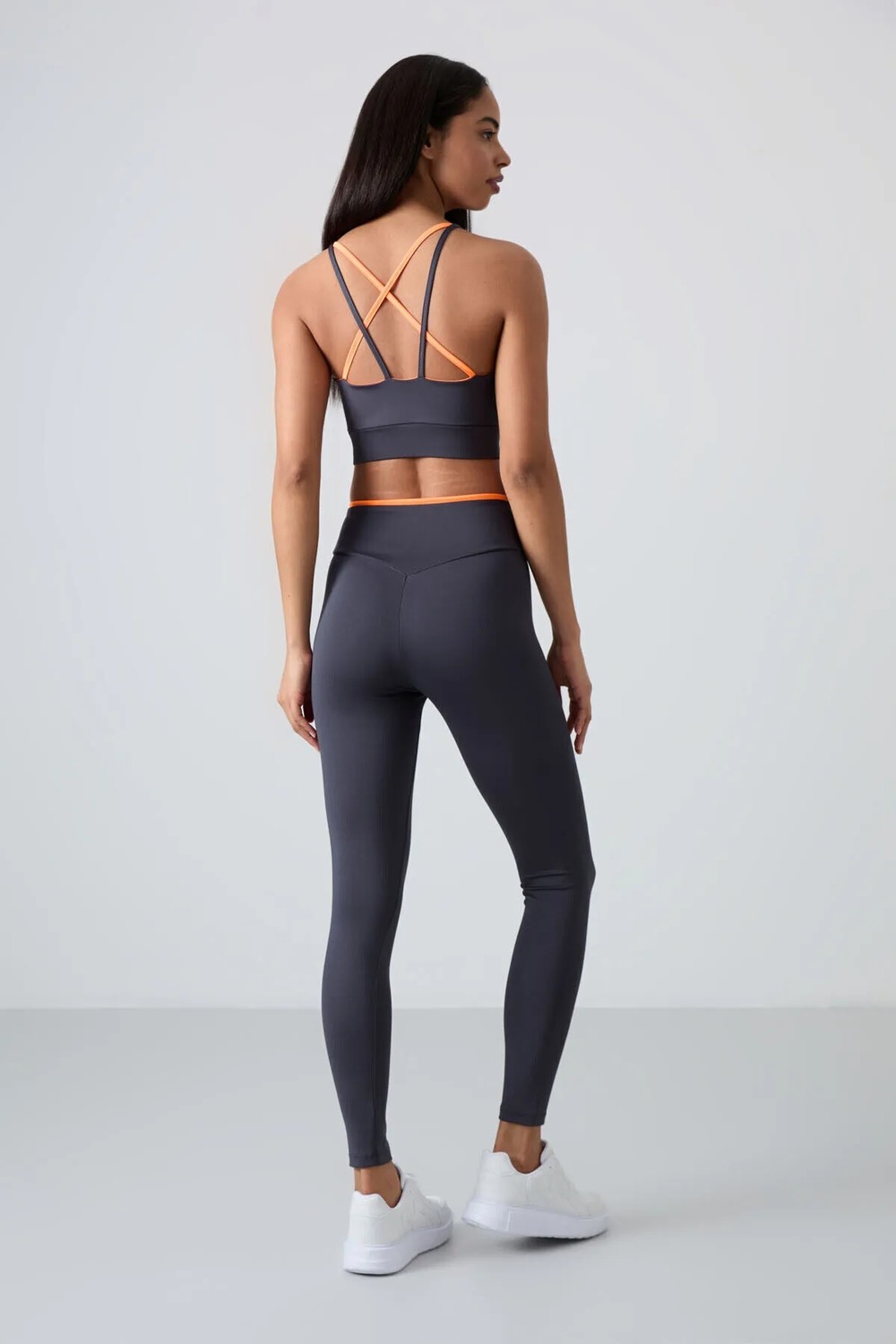 Tommy Life Kahverengi Esnek Standart Fit Performans Kadın Tayt Takım - 95333 görsel 6