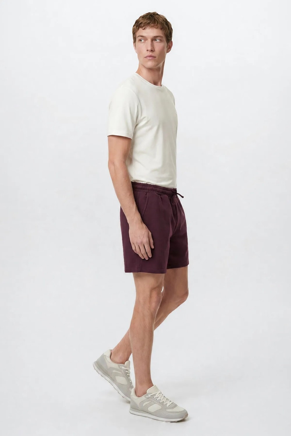 Altınyıldız Classics Erkek Gri Melanj Pamuklu Rahat Nefes Alabilen 2 İplik Cepli Örme Şort Standart Fit Normal Kesim görsel 4