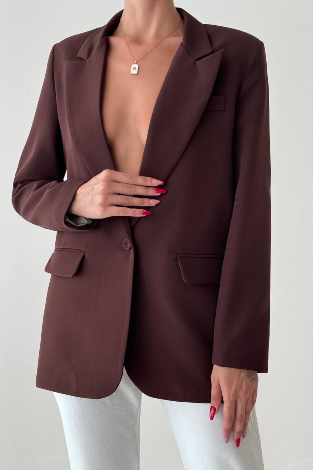 Quzu 21Y50873 Oversize Kadın Blazer Ceket