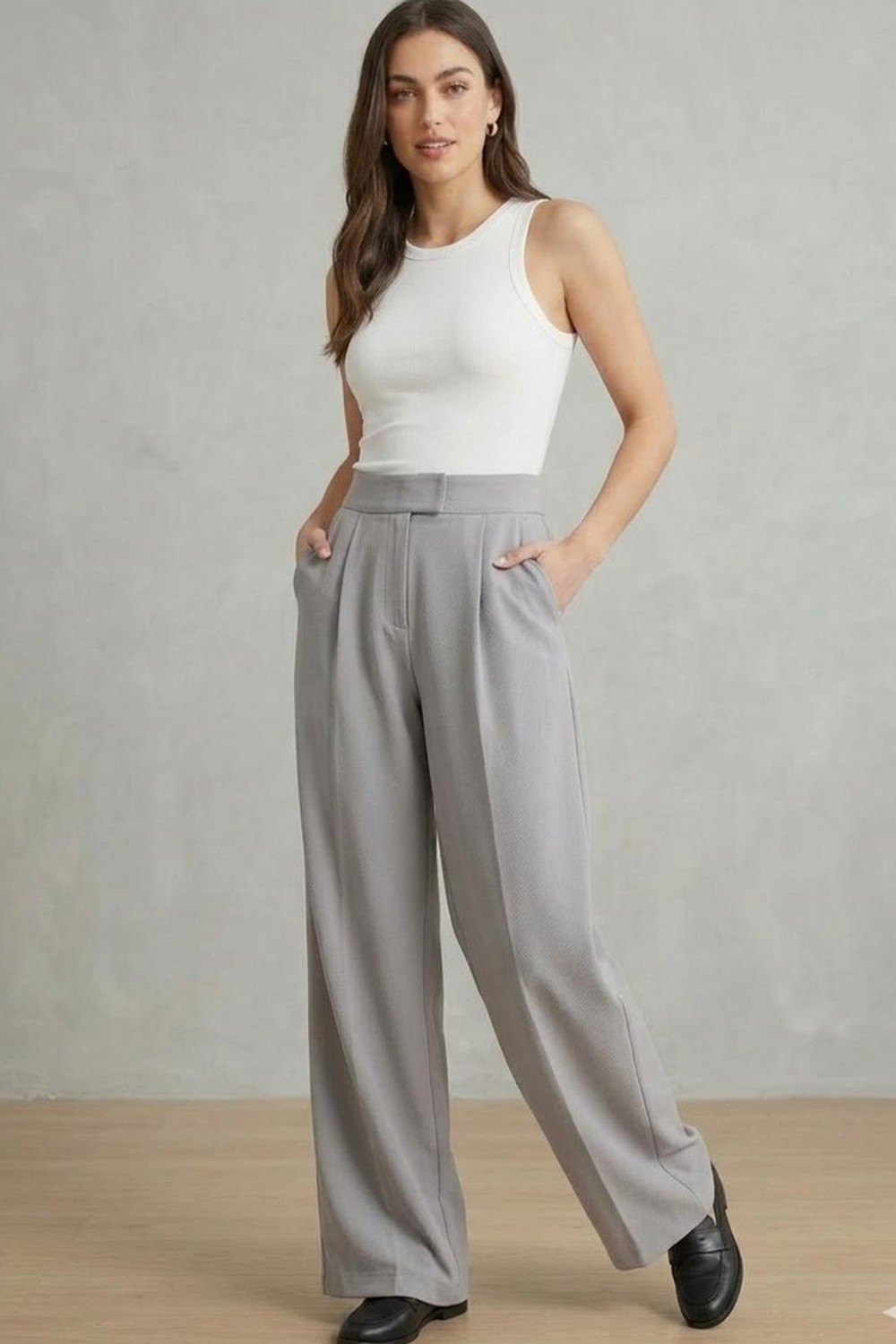 Fit Women Kadın Likralı Cırt Kapamalı Palazzo Pantolon 4433 görsel 8