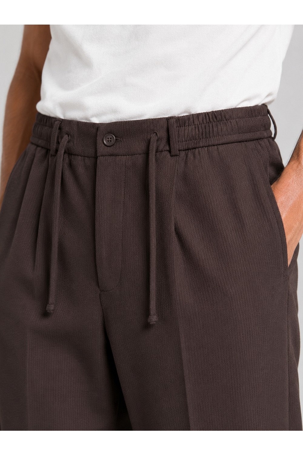 Etikmen Erkek Siyah Relax Fit Bağcıklı Baggy Pantolon görsel 4