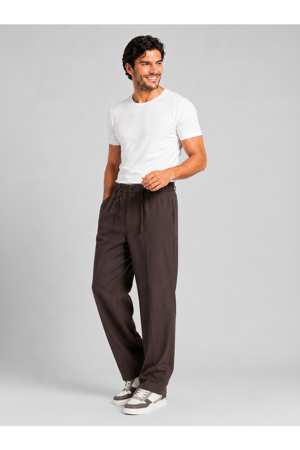 Etikmen Erkek Siyah Relax Fit Bağcıklı Baggy Pantolon görsel 6