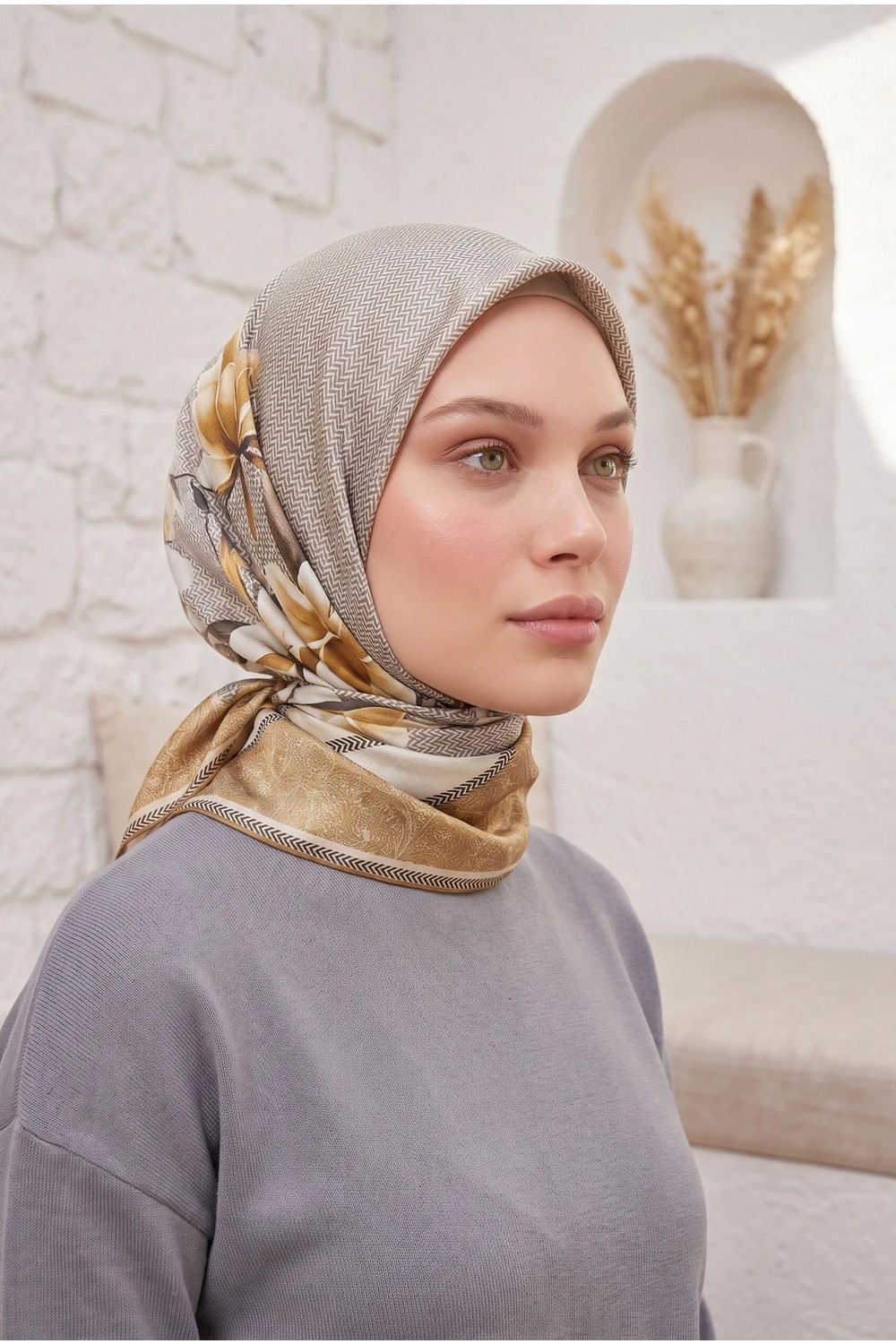 Armine Sport Twill Eşarp - 8532-102 Siyah görsel 8