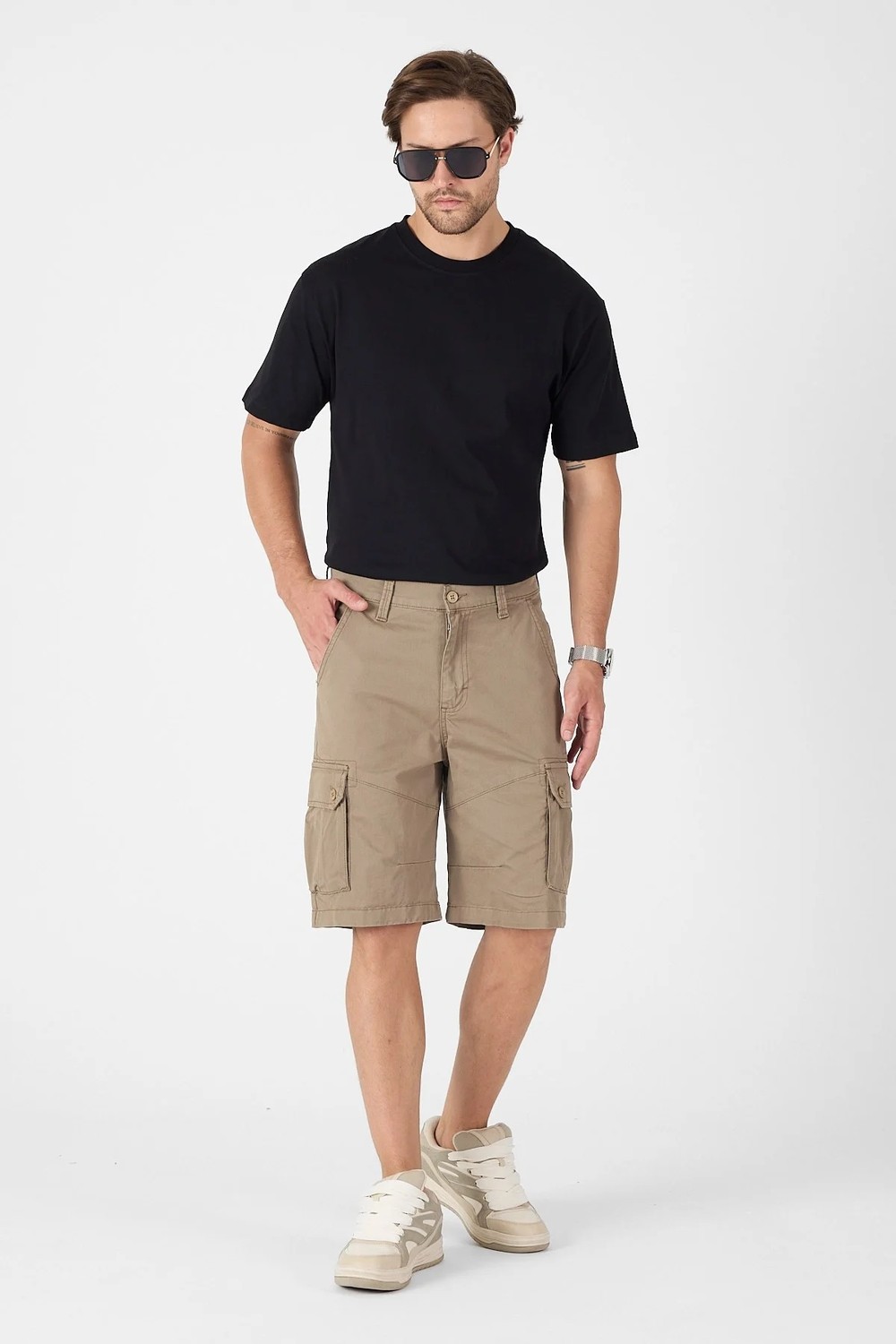 twentyfive25 Erkek Regular Fit Kargo Cepli Şort Kapri