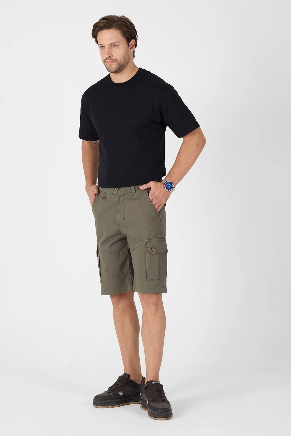 twentyfive25 Erkek Regular Fit Kargo Cepli Şort Kapri
