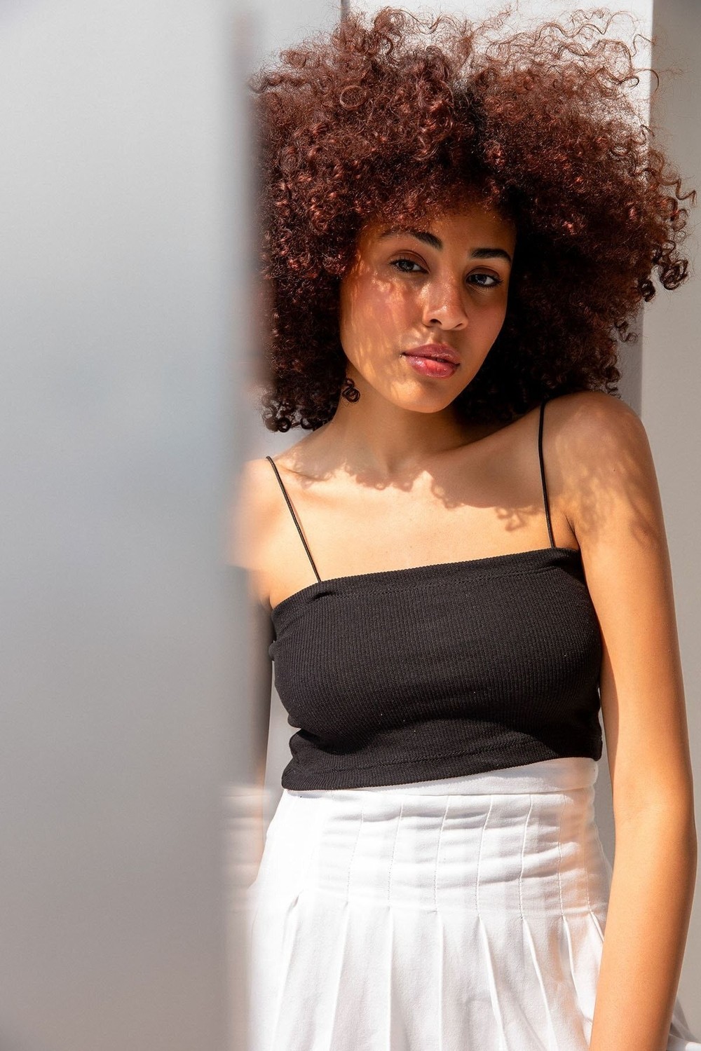 la & vetta Siyah Ip Askılı Pamuklu Crop Top Büstiyer