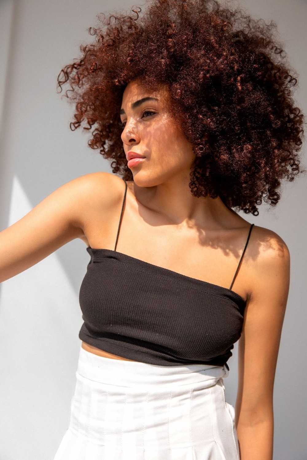 la & vetta Siyah Ip Askılı Pamuklu Crop Top Büstiyer görsel 2