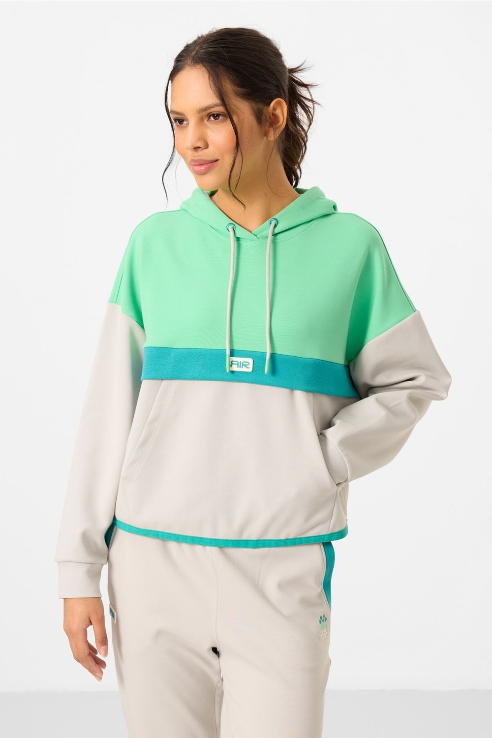 Tommy Life Parlament Kapüşonlu Pamuklu Renk Bloklu Kadın Eşofman Takım - 95327 görsel 5