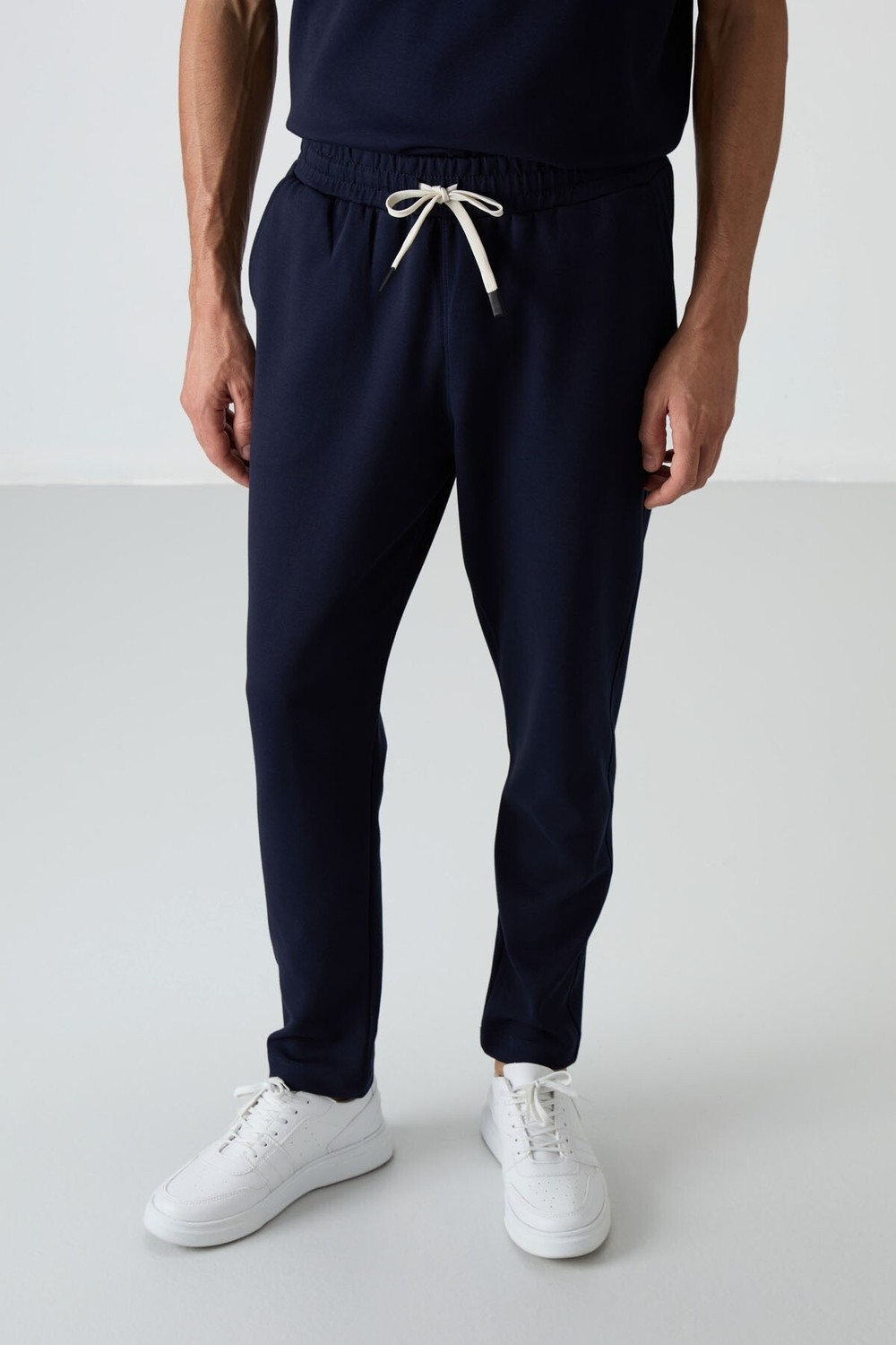 Air Jones Fiesta - Lacivert Pamuklu Kalın Yumuşak Dokulu Oversize Fit Basic Erkek Eşofman Takım - 85251 görsel 4