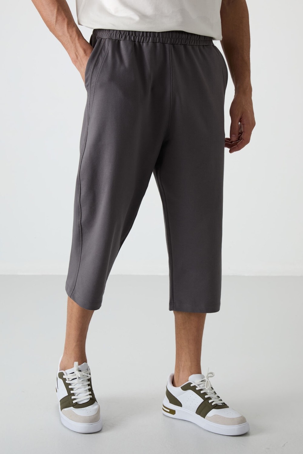 Tommy Life Haki Pamuklu Yumuşak Dokulu Standart Fit Nakışlı Erkek Kapri - 83102 görsel 4