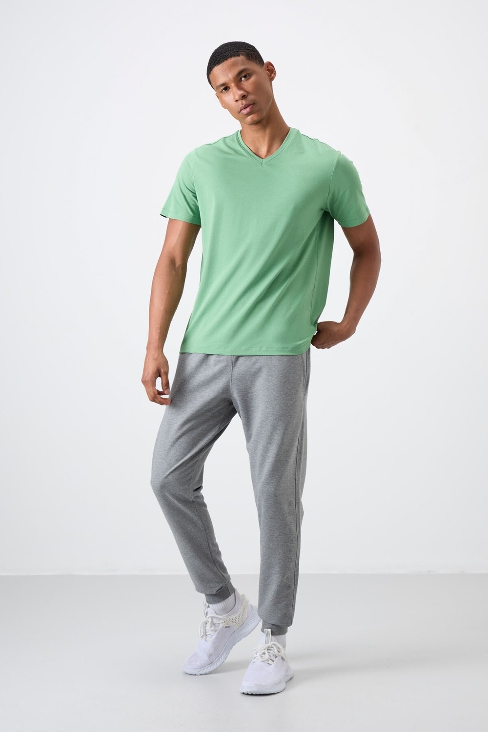 Tommy Life Haki Pamuk Yumuşak Dokulu Standart Fit Nakışlı Erkek Eşofman Alt - 82133 görsel 3