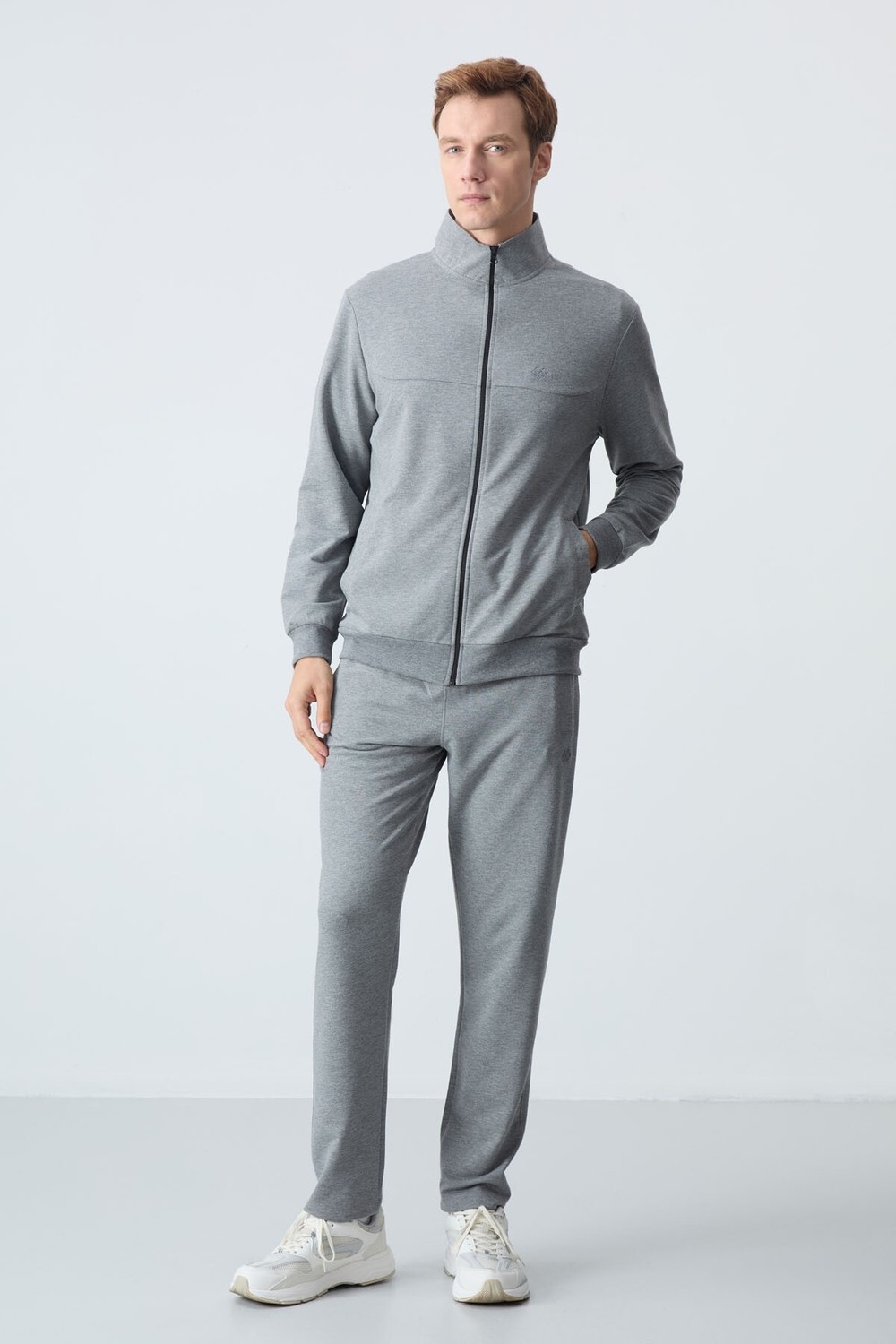 Tommy Life Haki Pamuklu Kalın Yumuşak Dokulu Comfort Fit Basic Erkek Eşofman Takım - 85260
