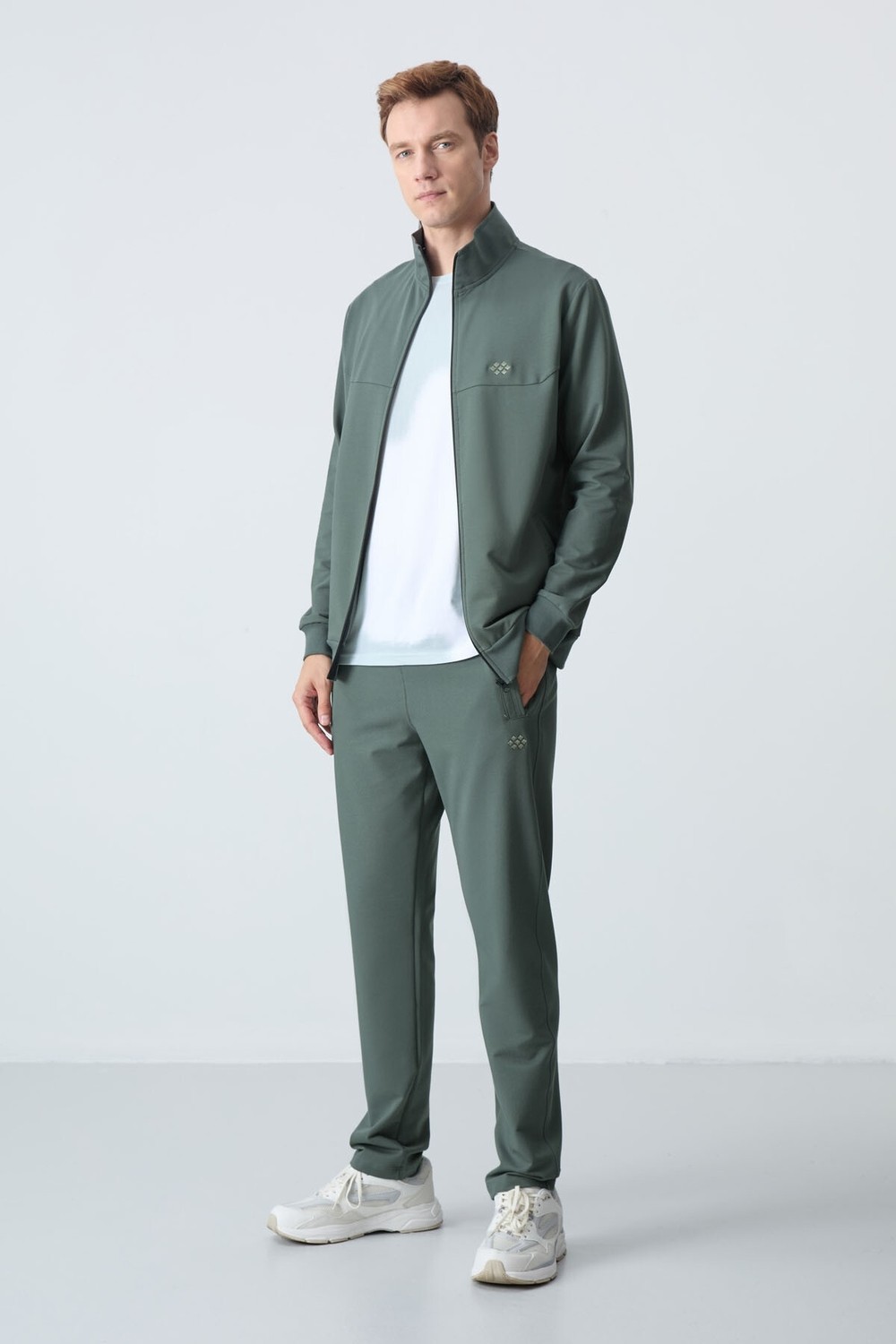Tommy Life Haki Pamuklu Kalın Yumuşak Dokulu Comfort Fit Basic Erkek Eşofman Takım - 85260