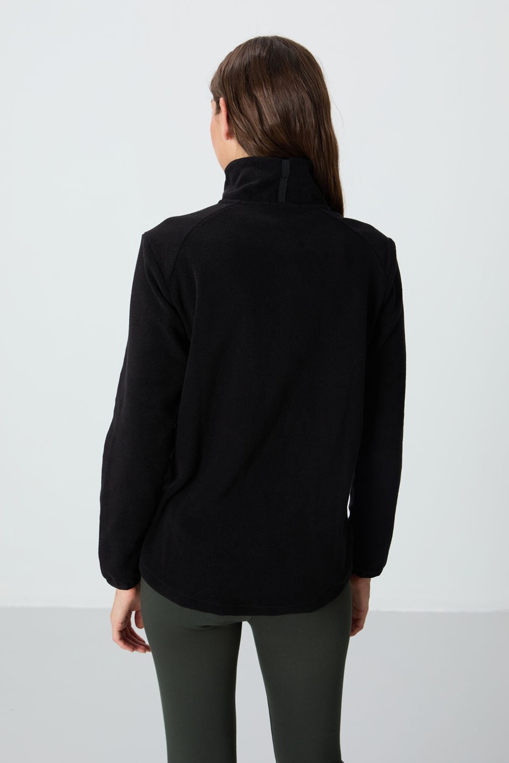 Tommy Life Rahat Form Dik Yaka 2li Paket Siyah-Koyu Bej Kadın Polar Sweatshirt - 97173 görsel 3